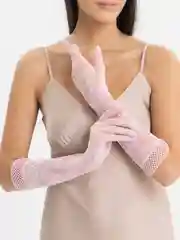 Коралловый меланж перчатки кружевные, гипюровые перчатки прозрачные, женские кружевные перчатки