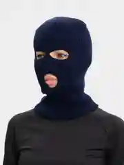 Индиго балаклава теплая, черная маска, маска-шлем на голову, шапка с отверстием для глаз и рта