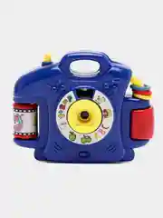 Голубой фотоаппарат детский, с картинками животных, световые эффекты