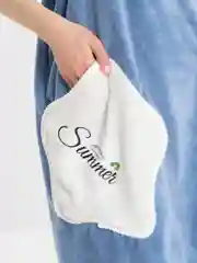 Бежевый халат махровый с чалмой, банный набор