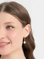 Золотой серьги-подвески с жемчугом