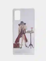 Серый меланж чехол Samsung Galaxy A41, Самсунг Галакси А41 прозрачный с рисунком