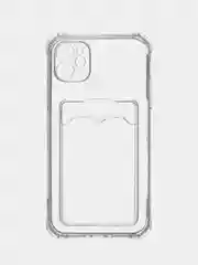 Прозрачный чехол на iPhone 11, 12, 13, 14 Pro, 7/8/SE 2020, XR с карманом для карт, силиконовый