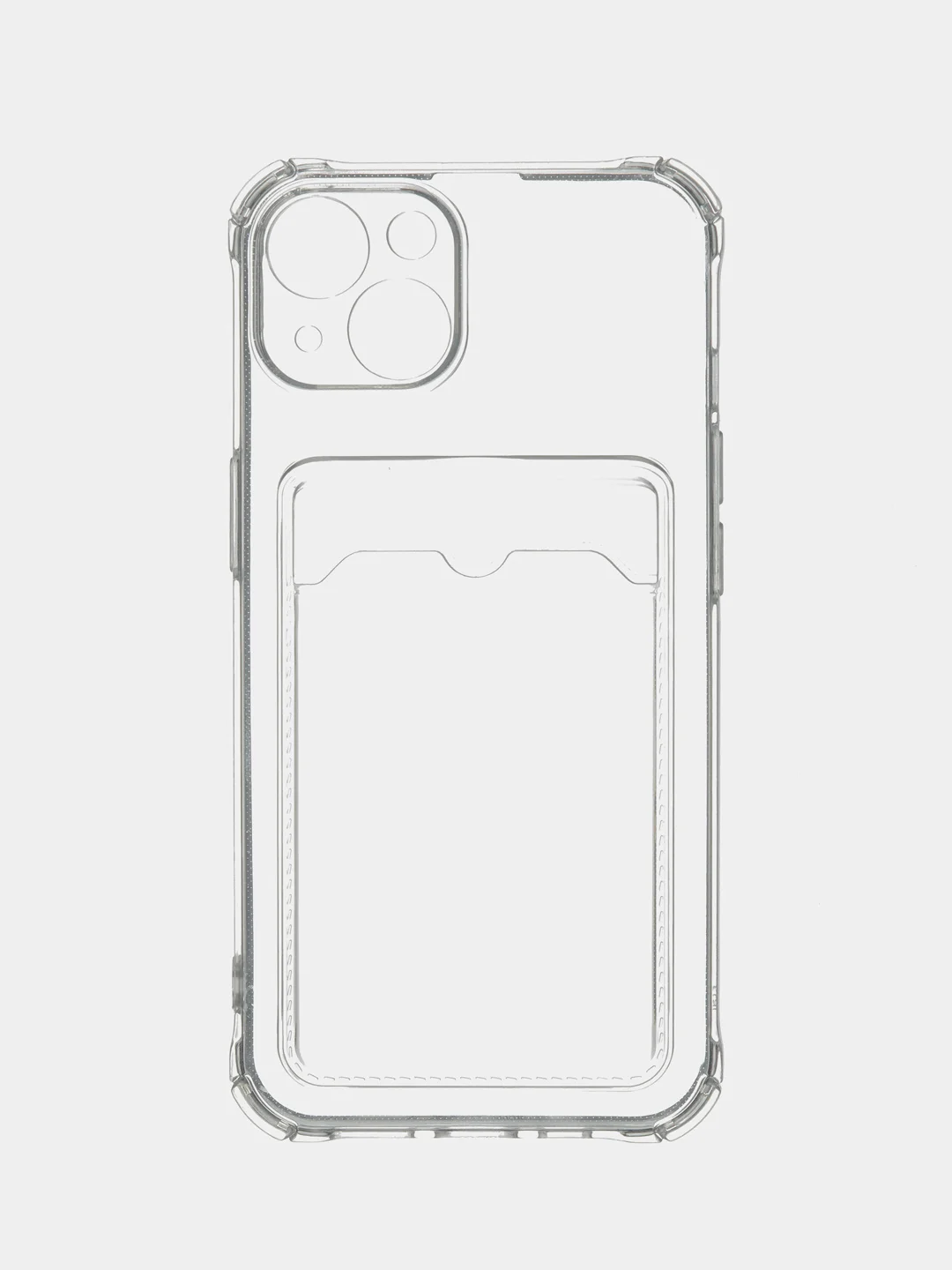 Прозрачный чехол на iPhone 11, 12, 13, 14 Pro, 7/8/SE 2020, XR с карманом для карт, силиконовый