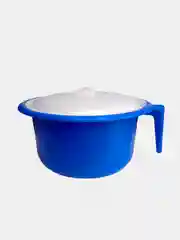 Голубой горшок с ручкой и крышкой