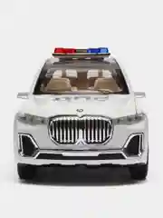 Белый машина "Полиция" БМВ х7, металлическая, инерционная, 21 см