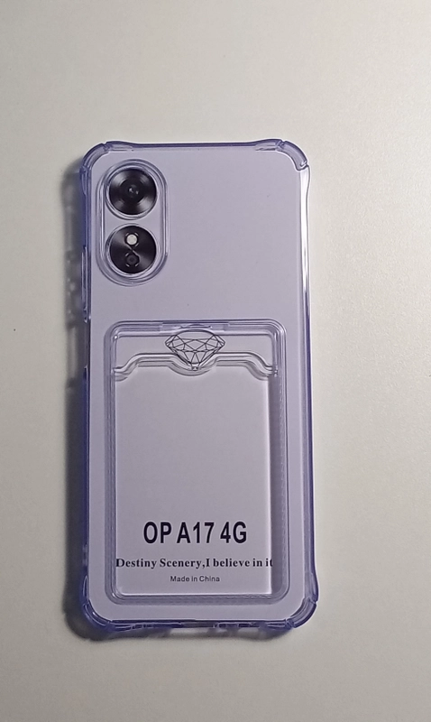 Чехол OPPO A38/ OPPO A17/ OPPO A17K с карманом для пластиковой карты, противоударные углы