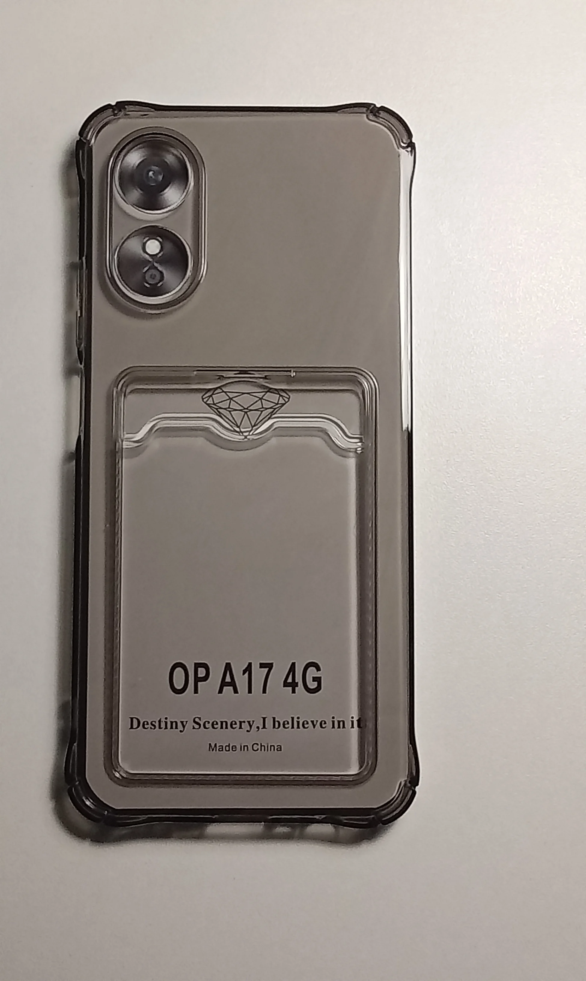 Прозрачный чехол OPPO A18 / OPPO A38 / OPPO A17 / A17K карман для пластиковой карты , усиленные углы
