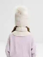 Коралловый меланж комплект детский, демисезонный: шапка, снуд