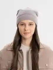 Бежевый шапка женская  с флисовой подкладкой Тропик