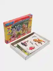Разноцветный детская настольная игра - развивающие липучки "Турбозавры", 16 деталей