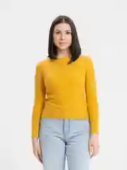 Горчичный лонгслив женский, лапша