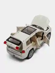 Прозрачный машина металлическая Toyota Land Cruiser полиция, инерционная, с озвучкой, 20 см