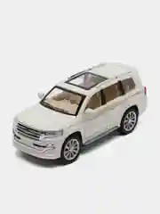 Прозрачный машина металлическая Toyota Land Cruiser полиция, инерционная, с озвучкой, 20 см