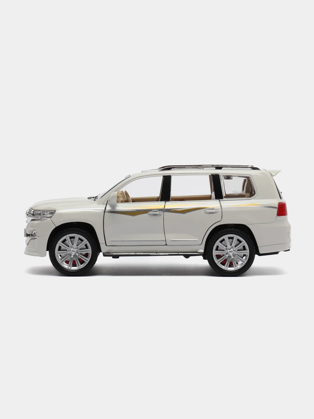 Прозрачный машина металлическая Toyota Land Cruiser полиция, инерционная, с озвучкой, 20 см