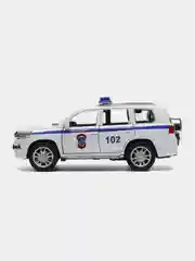 Белый машина полиция металлическая, инерционная Тойота прадо с озвучкой все двери открываются