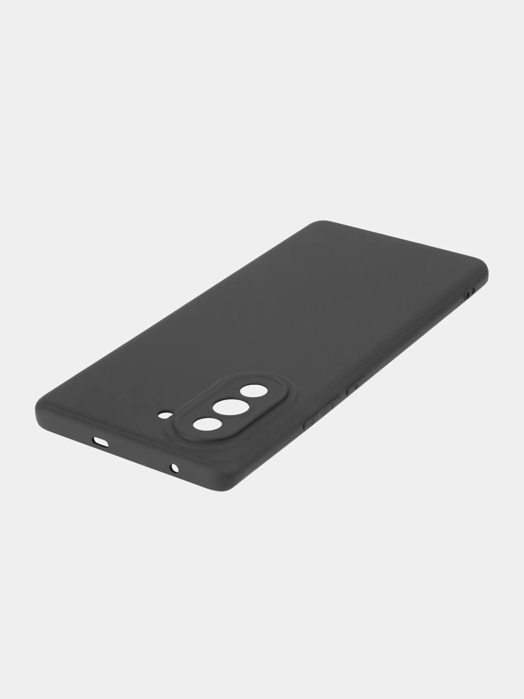 Черный чехол BROSCORP для Huawei Nova 10 матовый силиконовый тонкий, бортик вокруг камер