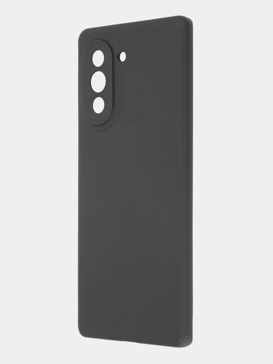 Черный чехол BROSCORP для Huawei Nova 10 матовый силиконовый тонкий, бортик вокруг камер
