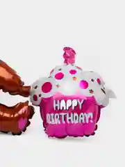 Коричневый воздушный шарик мишка Happy Birthday, красивый 60х60