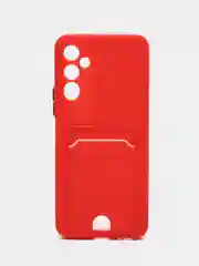 Алый чехол TECNO POVA 4 PRO с защитой камеры и карманом для пластиковой карты