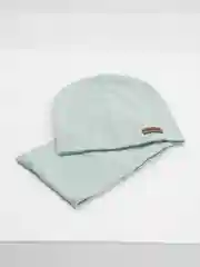 Мятный шапка детская, со снудом, хлопок, осень