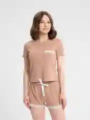 Бежевый пижама женская