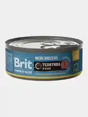 Корм влажный Brit Premium для собак мелких пород, телятина и язык, 100г *14шт