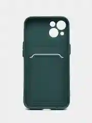Зеленый чехол для iPhone 12, 13, Pro Max, 7, 8, SE 2020 с карманом для карт защита камеры динамика