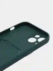 Зеленый чехол для iPhone 12, 13, Pro Max, 7, 8, SE 2020 с карманом для карт защита камеры динамика