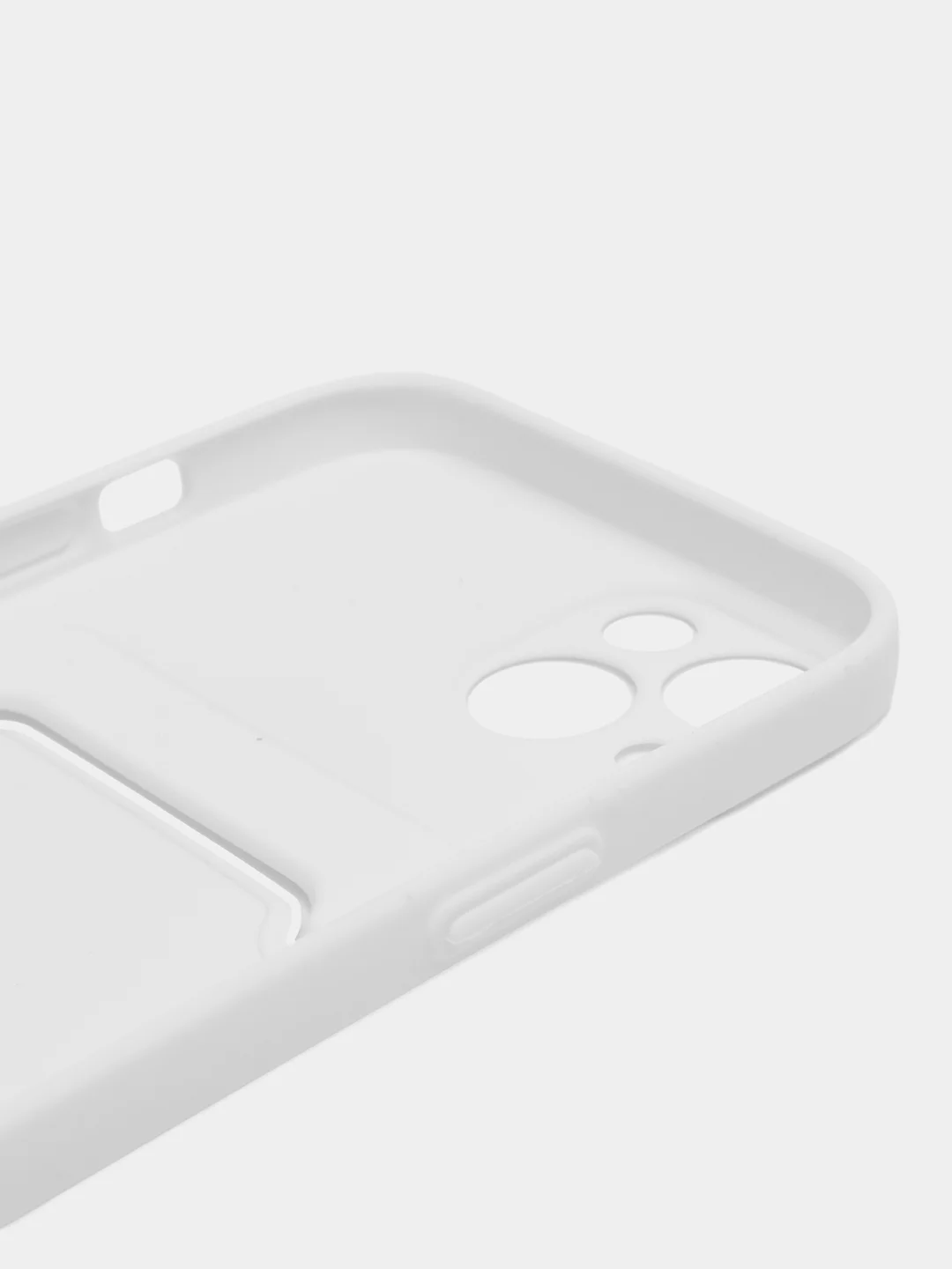 Белый чехол для iPhone 12, 13, Pro Max, 7, 8, SE 2020 с карманом для карт защита камеры динамика