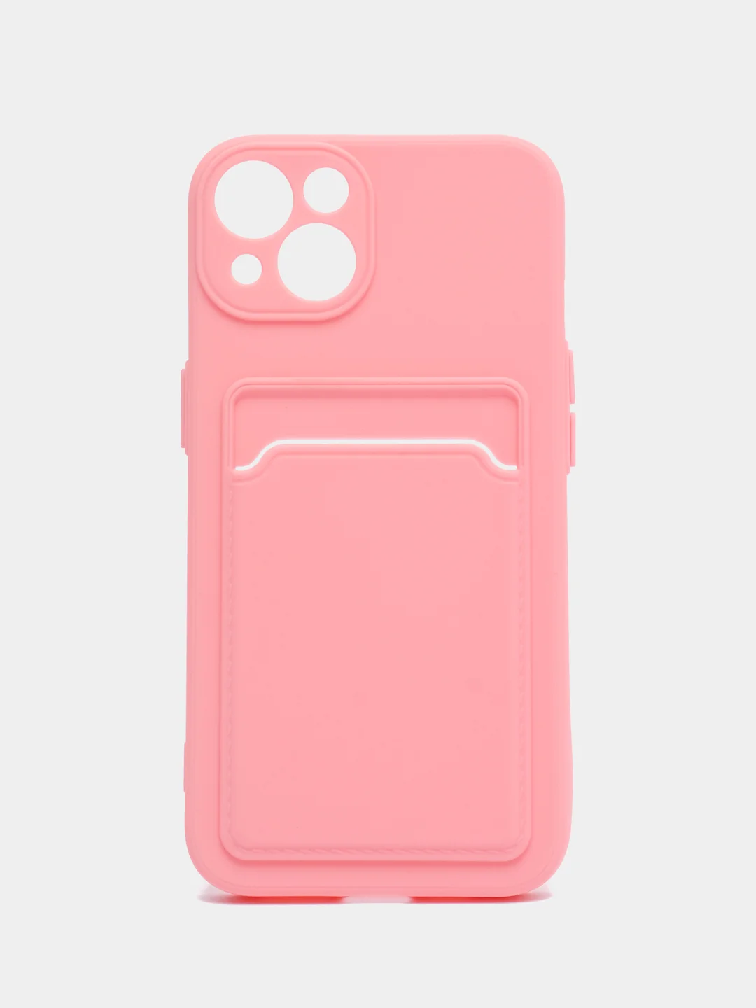 Розовый чехол для iPhone 12, 13, Pro Max, 7, 8, SE 2020 с карманом для карт защита камеры динамика
