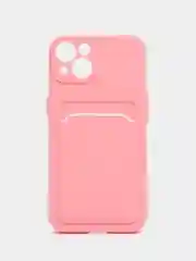 Розовый чехол для iPhone 12, 13, Pro Max, 7, 8, SE 2020 с карманом для карт защита камеры динамика