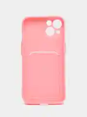 Розовый чехол для iPhone 12, 13, Pro Max, 7, 8, SE 2020 с карманом для карт защита камеры динамика