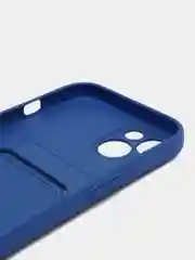 Индиго чехол для iPhone 12, 13, Pro Max, 7, 8, SE 2020 с карманом для карт защита камеры динамика
