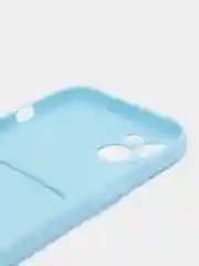 Голубой чехол для iPhone 12, 13, Pro Max, 7, 8, SE 2020 с карманом для карт защита камеры динамика
