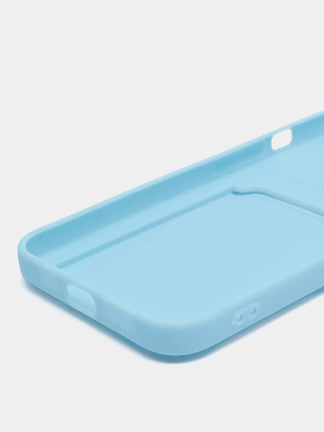 Голубой чехол для iPhone 12, 13, Pro Max, 7, 8, SE 2020 с карманом для карт защита камеры динамика