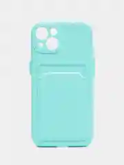 Мятный чехол для iPhone 12, 13, Pro Max, 7, 8, SE 2020 с карманом для карт защита камеры динамика