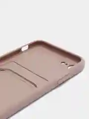 Бежевый чехол для iPhone 12, 13, Pro Max, 7, 8, SE 2020 с карманом для карт защита камеры динамика