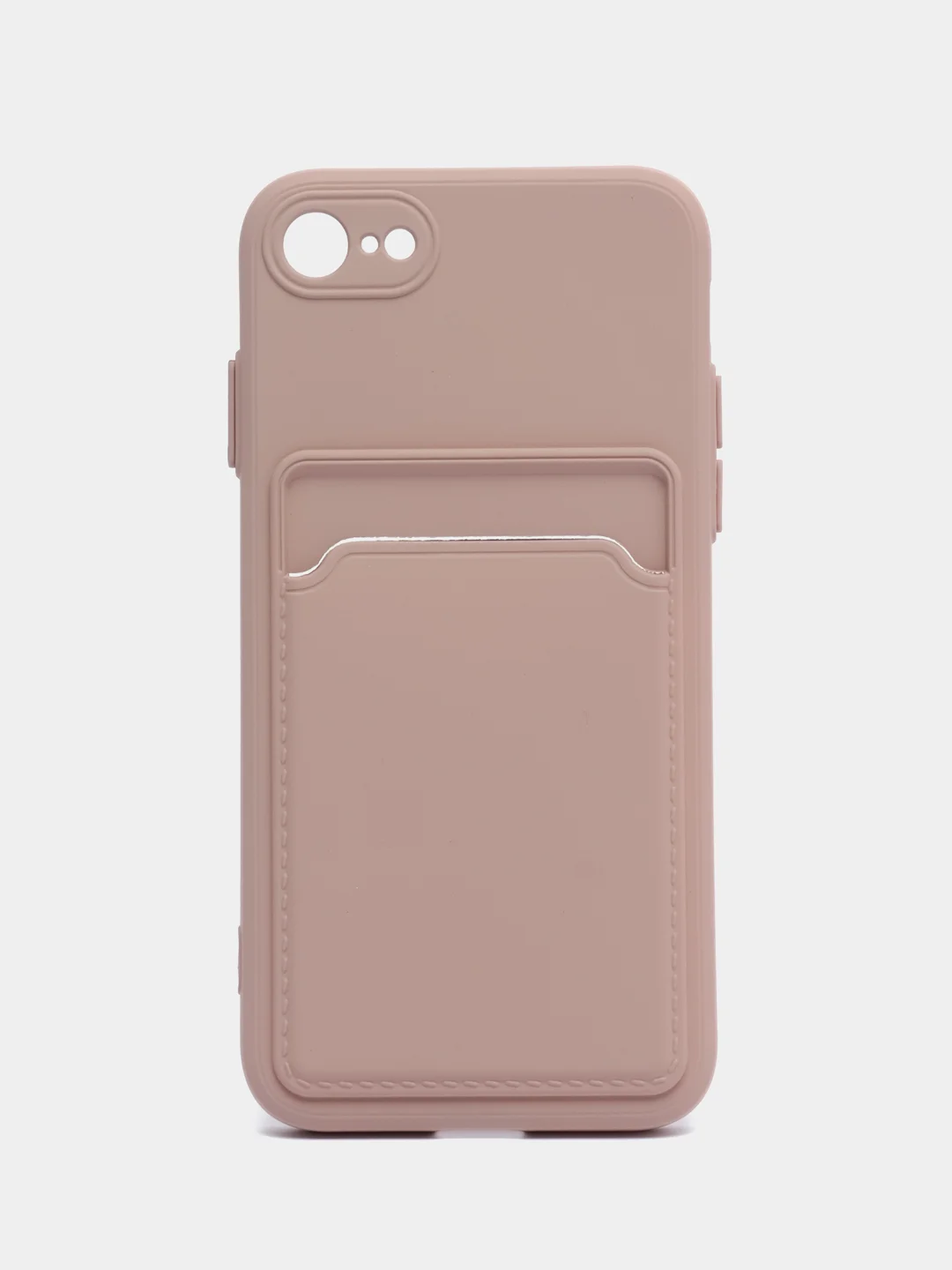 Бежевый чехол для iPhone 12, 13, Pro Max, 7, 8, SE 2020 с карманом для карт защита камеры динамика