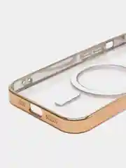 Золотой чехол на iPhone MagSafe прозрачный, силиконовый, бампер. Чехол для телефона iPhone 13, 12