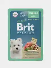 Корм влажный Brit Premium для щенков мини пород, индейка с яблоком в соусе, 85г
