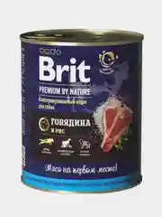 Корм влажный Brit Premium для взрослых собак всех пород, с говядиной и рисом, 850г
