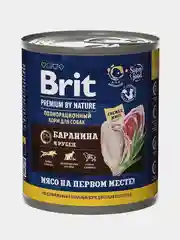 Корм влажный Brit Premium для взрослых собак всех пород, с бараниной с рубцом, 850г