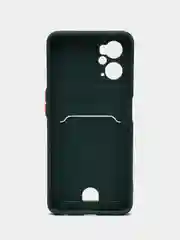 Тёмно-зелёный чехол REALME 9i / OPPO A96 с защитой камеры, карман для пластиковой карты