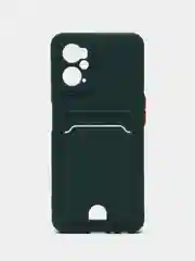 Тёмно-зелёный чехол REALME 9i / OPPO A96 с защитой камеры, карман для пластиковой карты
