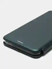 Тёмно-зелёный чехол-книжка INFINIX HOT 20, c защитой камеры