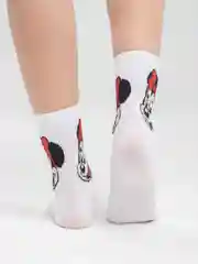 Красный носки женские, с принтом