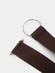 Шоколадный пояс с круглой металлической пряжкой, эластичный ремень