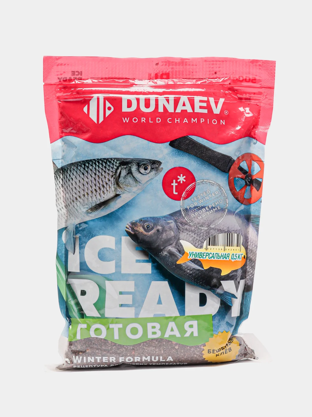 Зеленый прикормка зимняя Dunaev Ready, готовая, увлажненная, не нужно замачивать, 500 г, фидерная