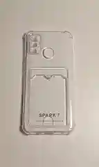 Белый чехол с отделением для пластиковой карточки TECNO SPARK 7